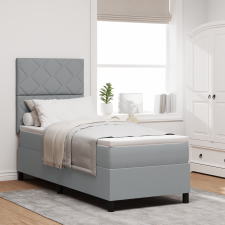 vidaXL Box Spring Ágy Matraccal & LED Fény Szürke 80x200 cm Textil ágy és ágykellék