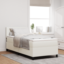 vidaXL Box Spring Ágy Matraccal & LED Krém 80x200 cm Bársonyos Anyag ágy és ágykellék