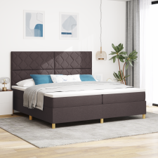 vidaXL Box Spring ágy matraccal & LED Sötétbarna 200x200 cm Szövet ágy és ágykellék