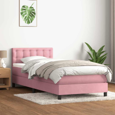 vidaXL Box Spring ágy matraccal rózsaszín 100x220 cm bársony ágy és ágykellék