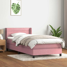 vidaXL Box Spring ágy matraccal rózsaszín 100x220 cm bársony ágy és ágykellék