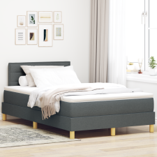 vidaXL Box Spring Ágy Matraccal Sötétszürke 120x200 cm Szövet ágy és ágykellék