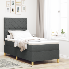 vidaXL Box Spring ágy matraccal, sötétszürke, 90x200 cm ágy és ágykellék