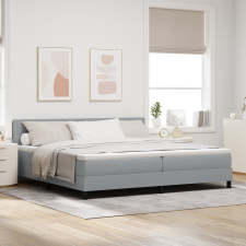 vidaXL Box Spring ágy matraccal világosszürke 200x200 cm szövet ágy és ágykellék
