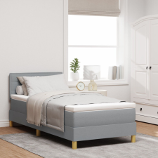vidaXL Box Spring ágy matraccal Világosszürke 90x200 cm Szövet ágy és ágykellék