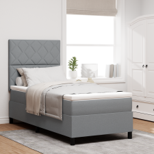 vidaXL Box Spring Ágy Matraccal Világosszürke Egyszemélyes Szövet ágy és ágykellék