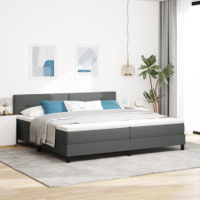 vidaXL Box Spring Ágy Matracccál & LED Szürke 200x200 cm Textil ágy és ágykellék