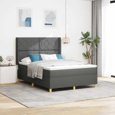 vidaXL Box Spring ágy matracmal Sötétszürke 140 x 190 cm szövet ágy és ágykellék