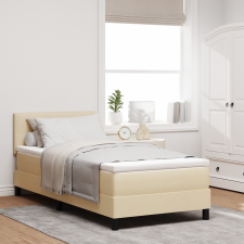 vidaXL Box Spring Ágy Mattal Krém 90x200 cm Szövet ágy és ágykellék