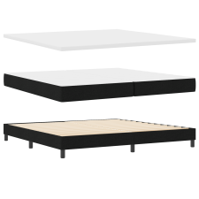 vidaXL Box Tavasos Ágy Matrac Fekete 200x200 cm Szövet (3339984) ágy és ágykellék