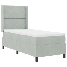 vidaXL Box Tavasz Ágy Matrac Világosszürke 80x200 cm Bársony (3342032) ágy és ágykellék