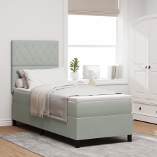 vidaXL Boxpring Ágy Matrac Közép Szürke 80x200 cm Bársony ágy és ágykellék