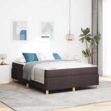 vidaXL Boxrugós ágy Egyéb Sötétbarna és fehér 140 x 200 cm szövet ágy és ágykellék
