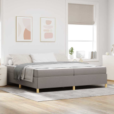 vidaXL Boxrugós ágy Egyéb Taupe és fehér 200 x 200 cm szövet ágy és ágykellék