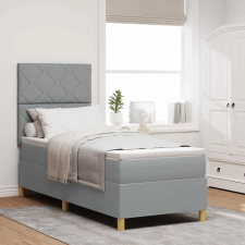 vidaXL Boxrugós ágy fejtámlával Világosszürke 80 x 200 cm szövet ágy és ágykellék