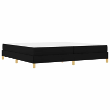 vidaXL Boxrugós ágy Fekete, barna 200 x 200 cm Szövet, Mérnöki Fa (3398593) ágy és ágykellék