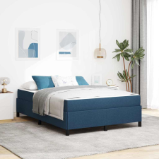 vidaXL Boxrugós ágy Kék, Fekete 160 x 200 cm Szövet, Mérnöki Fa ágy és ágykellék