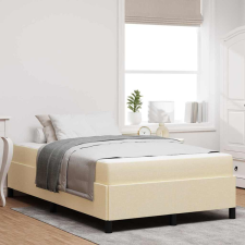 vidaXL Boxrugós ágy Krém, Fekete 120 x 200 cm Szövet, Mérnöki Fa ágy és ágykellék