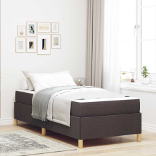 vidaXL Boxrugós ágy matracmal Fehér és Sötétbarna 90 x 190 cm szövet ágy és ágykellék
