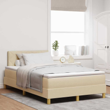 vidaXL Boxrugós ágy matracmal fejtámlával Krém 120 x 190 cm szövet ágy és ágykellék