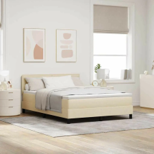 vidaXL Boxrugós ágy matracmal leddel Krém 140 x 190 cm szövet ágy és ágykellék