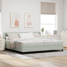 vidaXL Boxspring Ágy Matrac 200x200 cm Világosszürke Bársony ágy és ágykellék