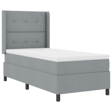 vidaXL Boxspring Ágy Matrac Alkalmas Világosszürke 90x200 cm Szövet (3341623) ágy és ágykellék