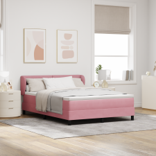 vidaXL Boxspring Ágy Matrac Békés Rózsaszín 160x200 cm Bársony ágy és ágykellék