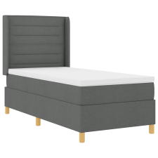 vidaXL Boxspring Ágy Matrac és LED sötétszürke 90x200 cm Szövet (3343610) ágy és ágykellék