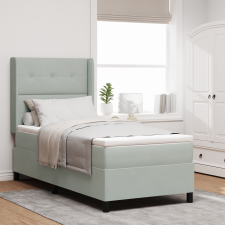 vidaXL Boxspring Ágy Matrac Ezüstszürke 80x200 cm Bársony ágy és ágykellék