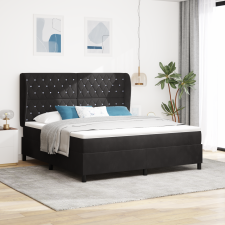 vidaXL Boxspring Ágy Matrac Fekete 180x200 cm Bársony ágy és ágykellék