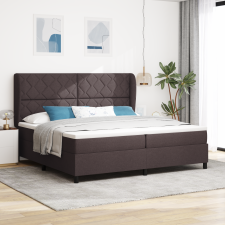 vidaXL Boxspring Ágy Matrac Kárpitozott Sötétbarna, 200x200 cm ágy és ágykellék
