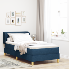 vidaXL Boxspring Ágy Matrac Kék 80x200 cm Szövet ágy és ágykellék