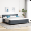 vidaXL Boxspring Ágy Matrac Kék Szürke 200x200 cm Bársony