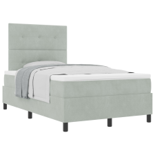 vidaXL Boxspring Ágy Matrac Kép Sötétszürke 120x200 cm Bársony (3339824) ágy és ágykellék