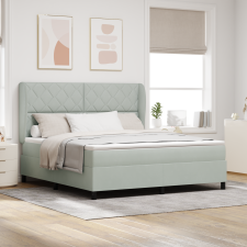 vidaXL Boxspring Ágy Matrac Kép Szürke 180x200 cm Bársony ágy és ágykellék