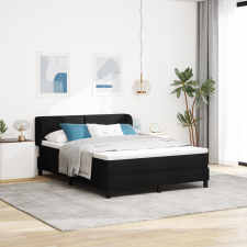vidaXL Boxspring Ágy Matrac Készlettel Fekete 140x190 cm Szövet ágy és ágykellék