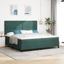 vidaXL Boxspring Ágy Matrac Kígyózöld 200x200 cm Bársony ágy és ágykellék