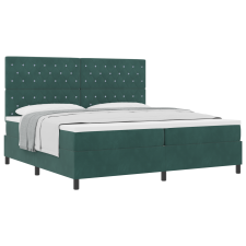 vidaXL Boxspring Ágy Matrac Kígyózöld 200x200 cm Bársony (3339791) ágy és ágykellék