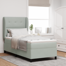 vidaXL Boxspring Ágy Matrac Könnyű Szürke 90x200 cm Bársony ágy és ágykellék