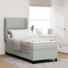 vidaXL Boxspring Ágy Matrac Közép Szürke 80x200 cm Bársony ágy és ágykellék