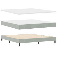vidaXL Boxspring Ágy Matrac Közepes Szürke 180x200 cm Bársony (3341480) ágy és ágykellék