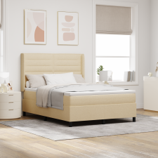 vidaXL Boxspring Ágy Matrac Krémszín 140x200 cm Szövet ágy és ágykellék