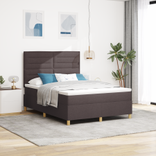 vidaXL Boxspring Ágy Matrac Külön LED Dobhúzó Barna 140x190 cm Szövet ágy és ágykellék