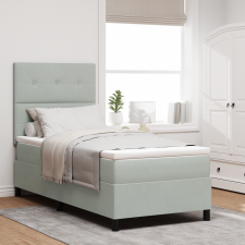 vidaXL Boxspring Ágy Matrac Különböző Szürke Egyágyas Bársonyos ágy és ágykellék