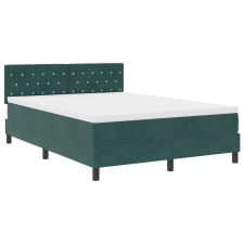 vidaXL Boxspring Ágy Matrac & LED Sötét Zöld 140x190 cm Zsákszövet (3342587) ágy és ágykellék