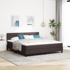 vidaXL Boxspring Ágy Matrac & LED Sötétbarna 180x200 cm Szövet ágy és ágykellék