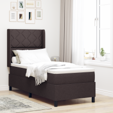 vidaXL Boxspring Ágy Matrac & LED Sötétbarna 90x190 cm Szövet ágy és ágykellék