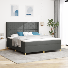 vidaXL Boxspring Ágy Matrac & LED Sötétszürke 180x200 cm Szövet ágy és ágykellék