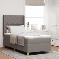 vidaXL Boxspring Ágy Matrac & LED Taupe 100x200 cm Szövet ágy és ágykellék